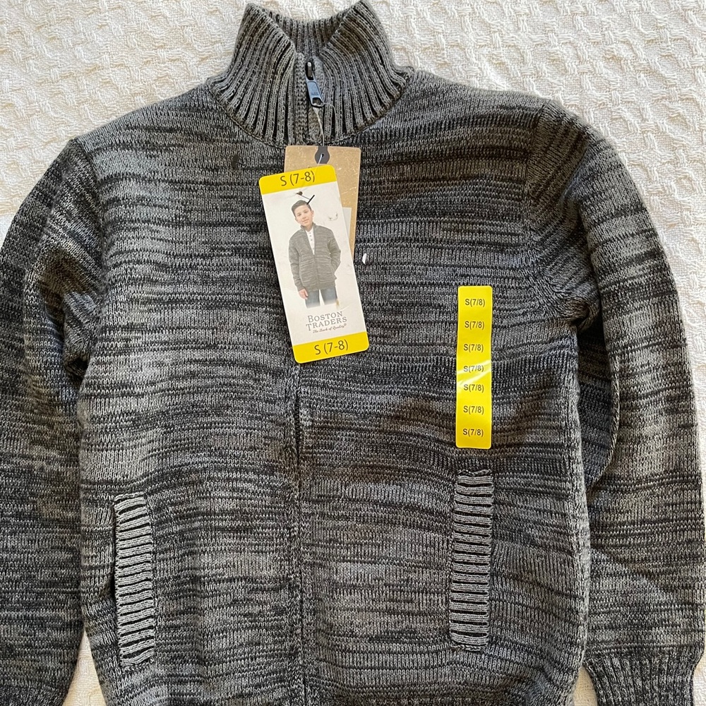 Boston Traders Full Zip Sherpa Lined Sweater Jacket